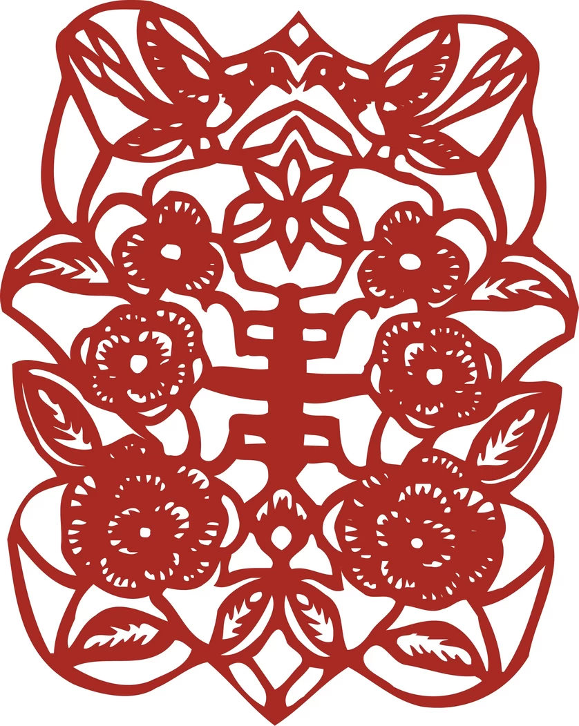 中国风中式传统喜庆民俗人物动物窗花剪纸插画边框AI矢量PNG素材【1475】
